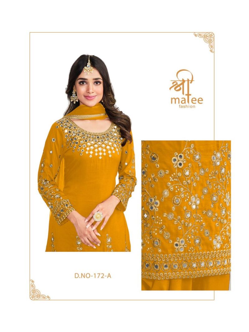 new designer yellow real mirror patiala suit for women, make you ethnic wear look more attractive with this suit, shreematee fashion's mirror patiala suit