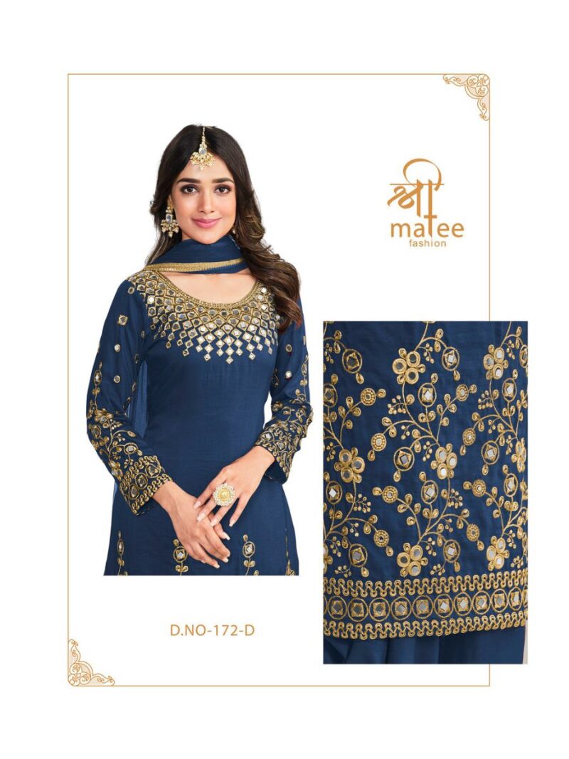 new designer blue real mirror patiala suit for women, make you ethnic wear look more attractive with this suit, shreematee fashion's mirror patiala suit