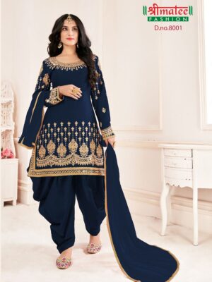 navy blue battalion silk based beautiful patial suit, suit with thread embroidery and real mirror hand work fitting, shreematee fashion real mirror patial suit