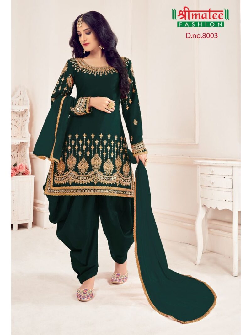 green battalion silk based beautiful patial suit, suit with thread embroidery and real mirror hand work fitting, shreematee fashion real mirror patial suit